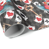 不思議の国のアリスコラージュのクリスマスギフト ラッピングペーパー (ロールコーナー)