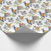 不思議の国のアリスコラージュのクリスマスギフト ラッピングペーパー (角)