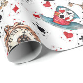 不思議の国のアリスコラージュのクリスマスギフト ラッピングペーパー (ロールコーナー)