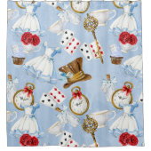 不思議の国のアリスパターン シャワーカーテン (正面)