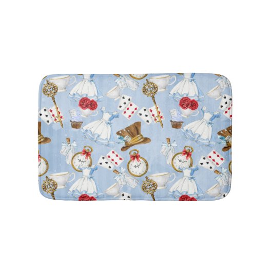 不思議の国のアリスパターン バスマット (正面)