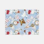 不思議の国のアリスパターン フリースブランケット (正面(横))