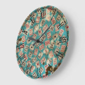 不思議の国のアリス動揺してなパターン ラージ壁時計 (傾斜)