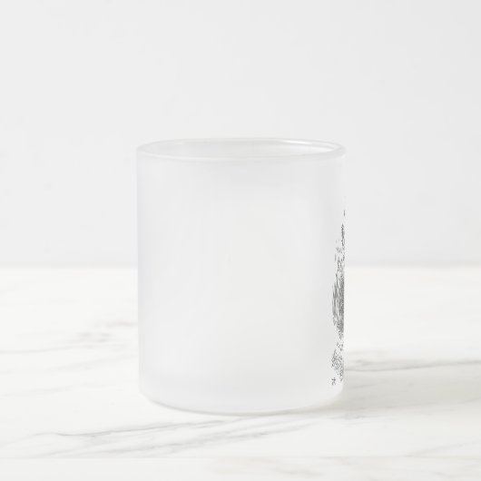 不思議の国のアリス白いウサギのヴィンテージ フロストグラスマグカップ (中央)