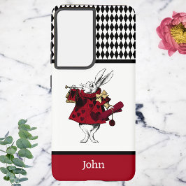 不思議の国のアリス白い赤うさぎとラッパ SAMSUNG GALAXY S21+ケース