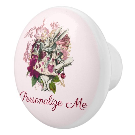 不思議の国のアリス白うさぎパーソナライズされた セラミックノブ (右)