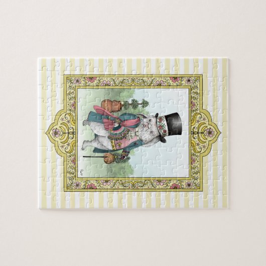 不思議の国のアリス白うさぎ服を着た ジグソーパズル (横)