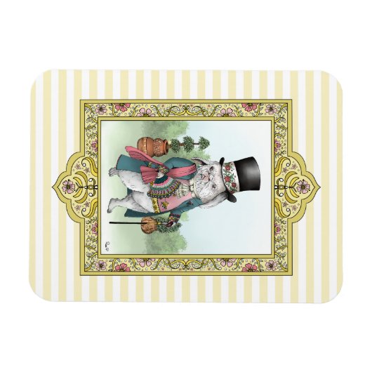 不思議の国のアリス白うさぎ服を着た マグネット (横)