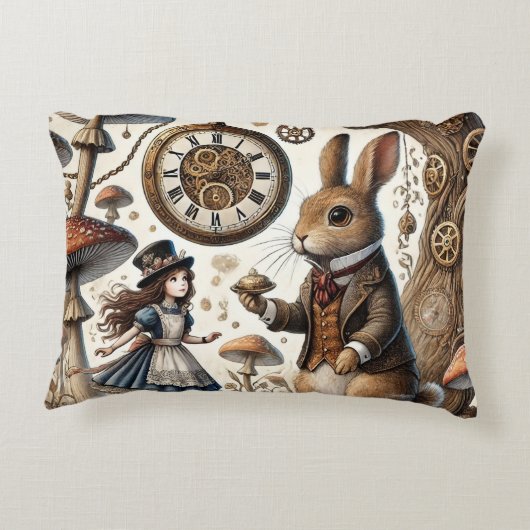 不思議の国のアリス白うさぎ茶芸 アクセントクッション (裏面)