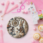 不思議の国のアリス白うさぎ茶芸 ペーパープレート (パーティー)