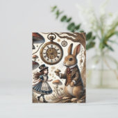 不思議の国のアリス白うさぎ茶芸 ポストカード (スタンド正面)