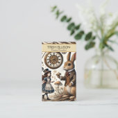 不思議の国のアリス白うさぎ茶芸 名刺 (スタンド正面)