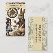 不思議の国のアリス白うさぎ茶芸 名刺 (正面/裏面)