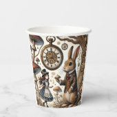 不思議の国のアリス白うさぎ茶芸 紙コップ (裏面)