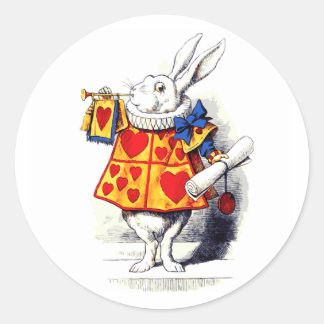 不思議の国のアリス白うさぎby Tenniel ラウンドシール