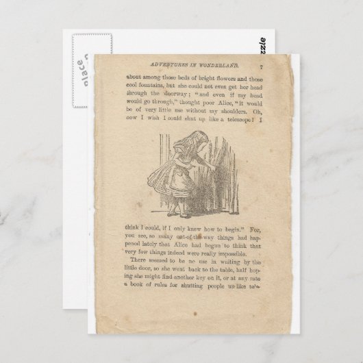 不思議の国のアリス第一章兎の下 ポストカード (正面/裏面)