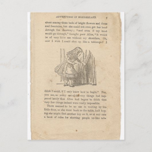 不思議の国のアリス第一章兎の下 ポストカード (正面)