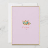 不思議の国のアリス誕生日の呼び出し紫 招待状 (裏面)