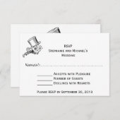 不思議の国のアリス2号 結婚式出欠確認 出欠カード (正面/裏面)