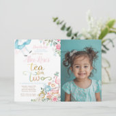 不思議の国のアリス、お茶で2歳の誕生日 招待状 (スタンド正面)