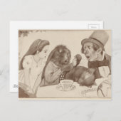 不思議の国のアリス、お茶のテーブルで ポストカード (正面/裏面)