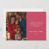 不思議の国のアリス かわいい水彩ピンクの写真 シーズンカード (裏面)