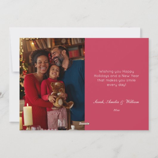 不思議の国のアリス かわいい水彩ピンクの写真 シーズンカード (裏面)