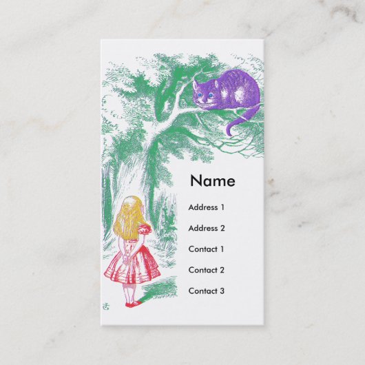 「不思議の国のアリス」の「チェシャ猫」 名刺 (正面)