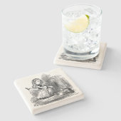 不思議の国のアリス、アリスと子猫 – 夢 ストーンコースター (横)