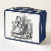 不思議の国のアリス、アリスと子猫 – 夢 メタルランチボックス (正面)