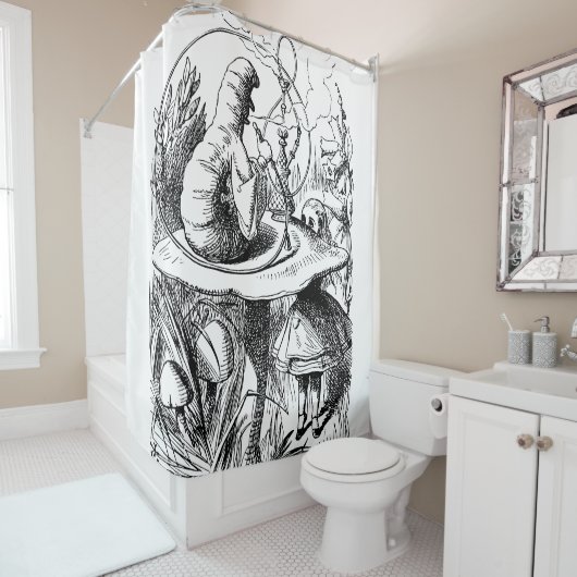 不思議の国のアリス-アリスは幼虫に会います シャワーカーテン (インサイチュ)