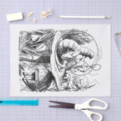 不思議の国のアリス-アリスは幼虫に会います 薄葉紙 (クラフト)