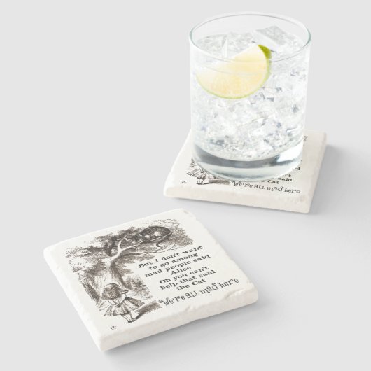 不思議の国のアリス; アリスを持つチェシャー猫 ストーンコースター (横)