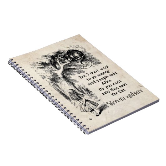 不思議の国のアリス; アリスを持つチェシャー猫 ノートブック (右側)