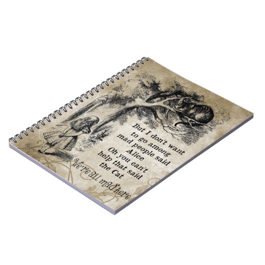 不思議の国のアリス; アリスを持つチェシャー猫 ノートブック (左側)