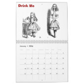 不思議の国のアリス、イメージの年 カレンダー (1月 2026)