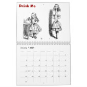 不思議の国のアリス、イメージの年 カレンダー (1月 2027)