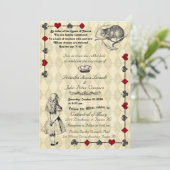 『不思議の国のアリス』ウェディング招待状 5x7 招待状 (スタンド正面)