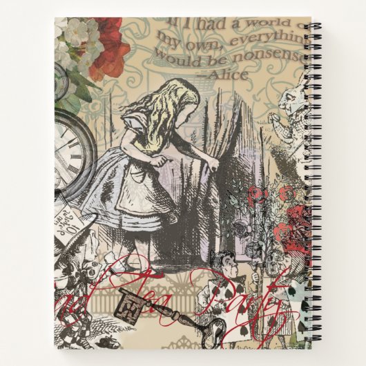 不思議の国のアリス カーテン クラシックアート ノートブック (裏面)