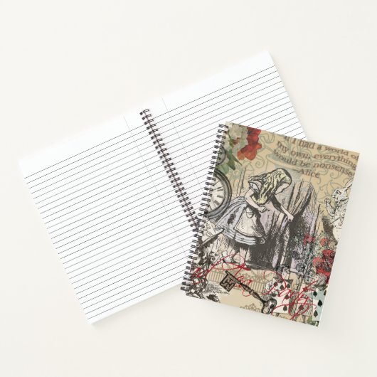 不思議の国のアリス カーテン クラシックアート ノートブック (内部)