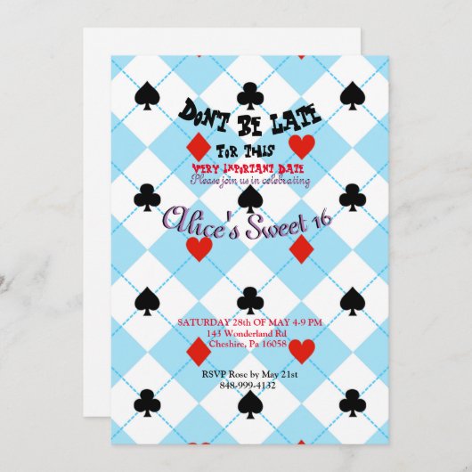 不思議の国のアリス カードバック ご招待状 招待状 (正面/裏面)