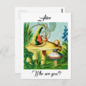 不思議の国のアリス – キノコ,いもむしが座っていた ポストカード (正面/裏面)