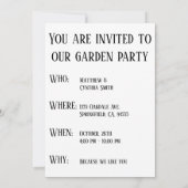 不思議の国のアリス 「クロケットをするかい？」 誘う 招待状 (裏面)