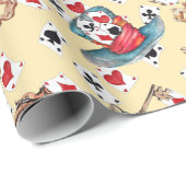 不思議の国のアリス コラージュ クリスマス ギフト ラッピングペーパー (ロールコーナー)