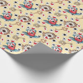 不思議の国のアリス コラージュ クリスマス ギフト ラッピングペーパー (角)