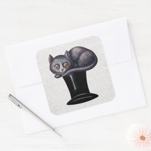 不思議の国のアリス チェシャ猫 スクエアステッカー スクエアシール (封筒)