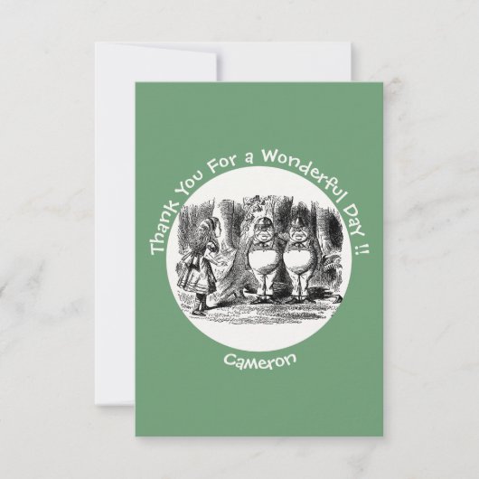 不思議の国のアリス ツイードルダム＆ツイードルディー パーティー サンキューカード (正面)