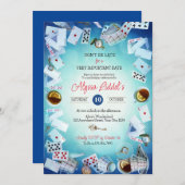 不思議の国のアリス テーマの誕生日招待状 招待状 (正面/裏面)