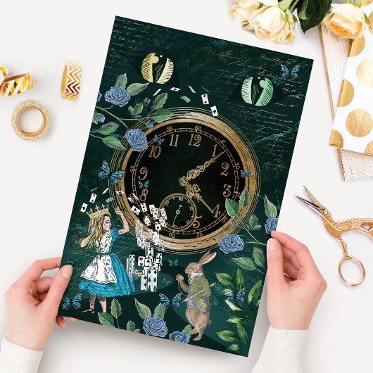 不思議の国のアリス デコパージュ ビンテージ チェシャ猫 薄葉紙