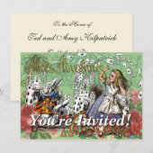 不思議の国のアリス トランプ ハット ウサギ 招待状 (正面/裏面)